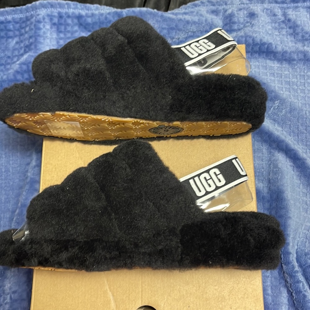 Black Oh Fluff Yeah Ugg Slippers